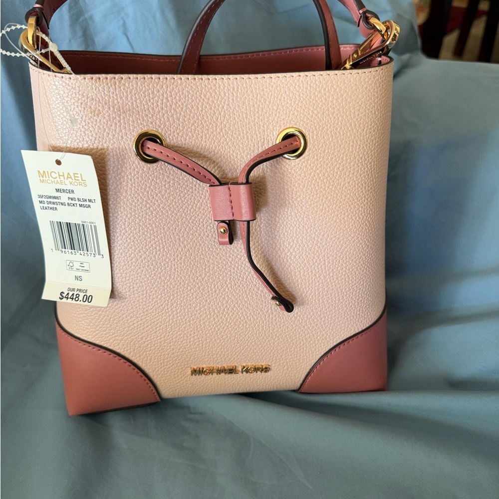 Michael Kors Blush and Rose Mini Bucket Bag
